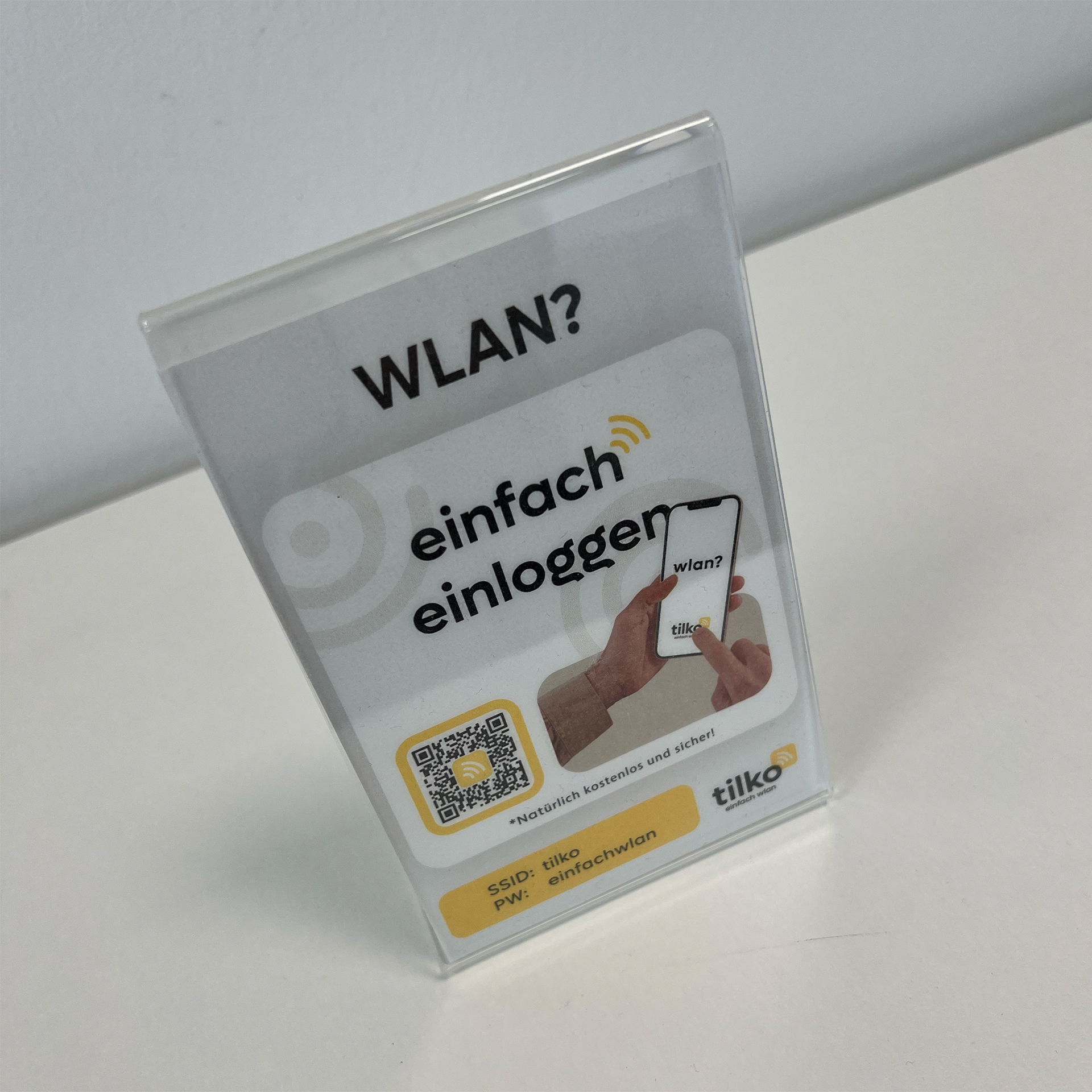 WLAN-Login mit QR Code - Muster-Aufsteller von tilko